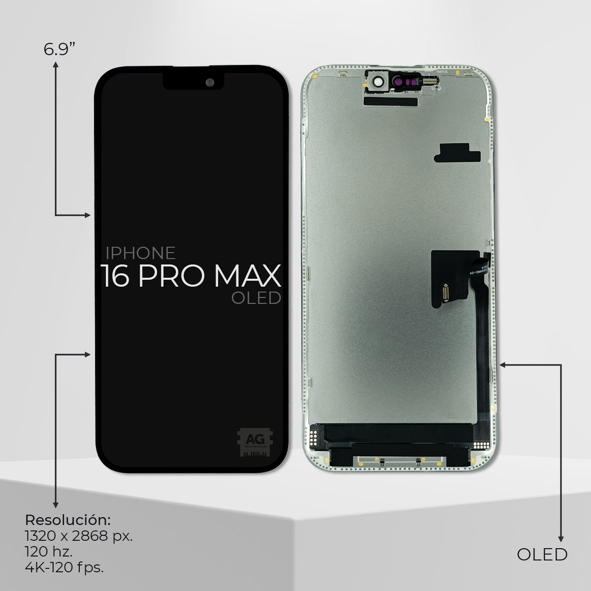 Pantalla Compatible Con iPhone 16 Pro Max