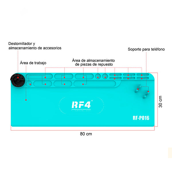Tapete Trabajo Silicon Magnético Antiestática RF4